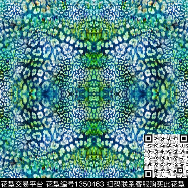 豹纹动物纹手绘数码印花华亿平台下载（图片编号: 1350463） - 瓦栏（Walan）