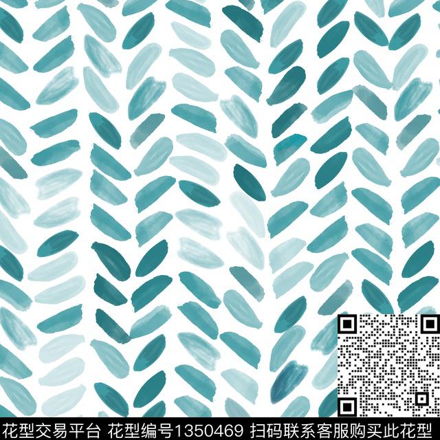 大牌风手绘绿植树叶数码印花华亿平台下载（图片编号: 1350469） - 瓦栏（Walan）