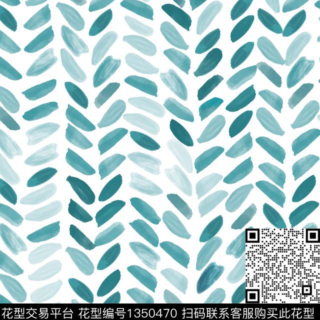 大牌风手绘绿植树叶数码印花华亿平台下载（图片编号: 1350470） - 瓦栏（Walan）