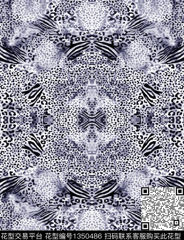 豹纹动物纹手绘数码印花华亿平台下载（图片编号: 1350486） - 瓦栏（Walan）