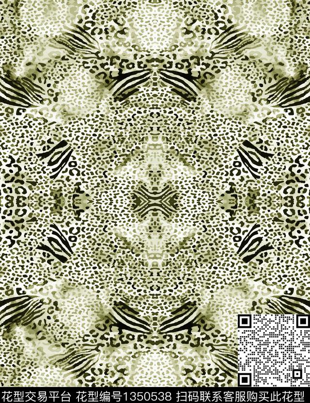 豹纹动物纹手绘数码印花华亿平台下载（图片编号: 1350538） - 瓦栏（Walan）