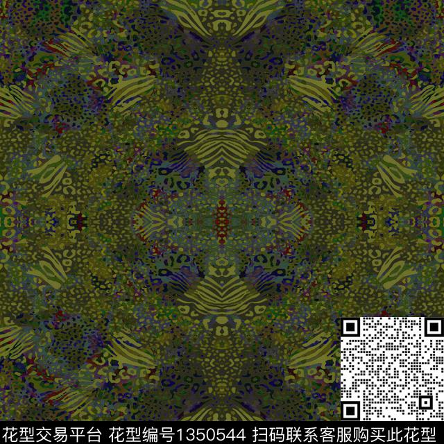 豹纹动物纹手绘数码印花华亿平台下载（图片编号: 1350544） - 瓦栏（Walan）