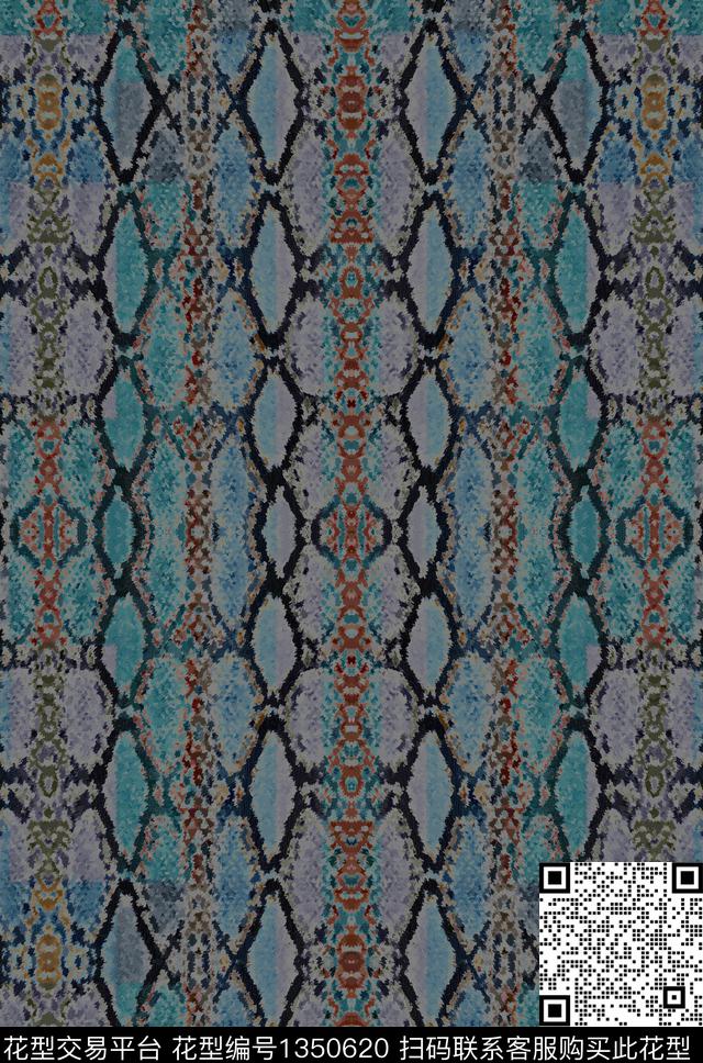 豹纹动物纹手绘数码印花华亿平台下载（图片编号: 1350620） - 瓦栏（Walan）