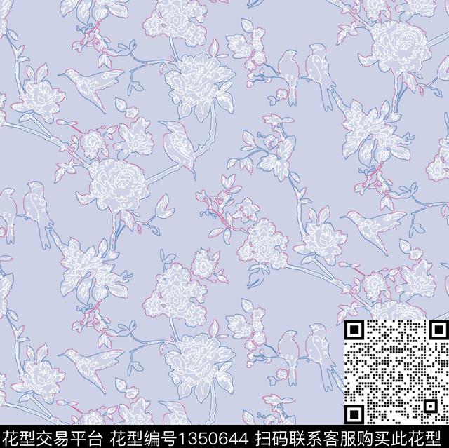 绿植树叶抽象花卉男装传统印花华亿平台下载（图片编号: 1350644） - 瓦栏（Walan）