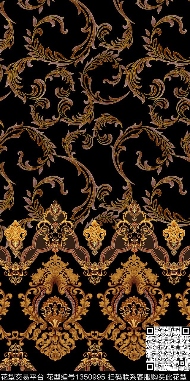 定位花大牌风抽象数码印花华亿平台下载（图片编号: 1350995） - 瓦栏（Walan）