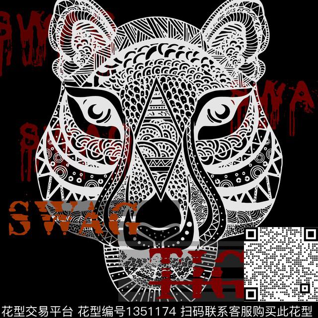 时尚眼睛线条数码印花华亿平台下载（图片编号: 1351174） - 瓦栏（Walan）