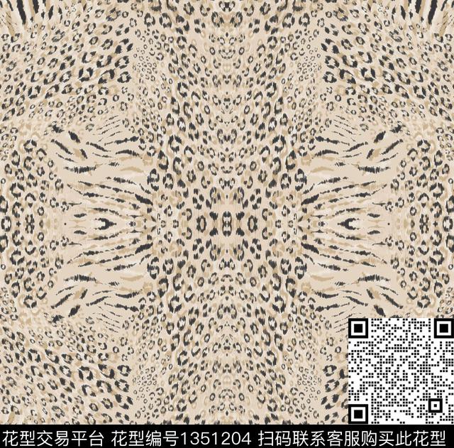 豹纹动物纹手绘传统印花华亿平台下载（图片编号: 1351204） - 瓦栏（Walan）