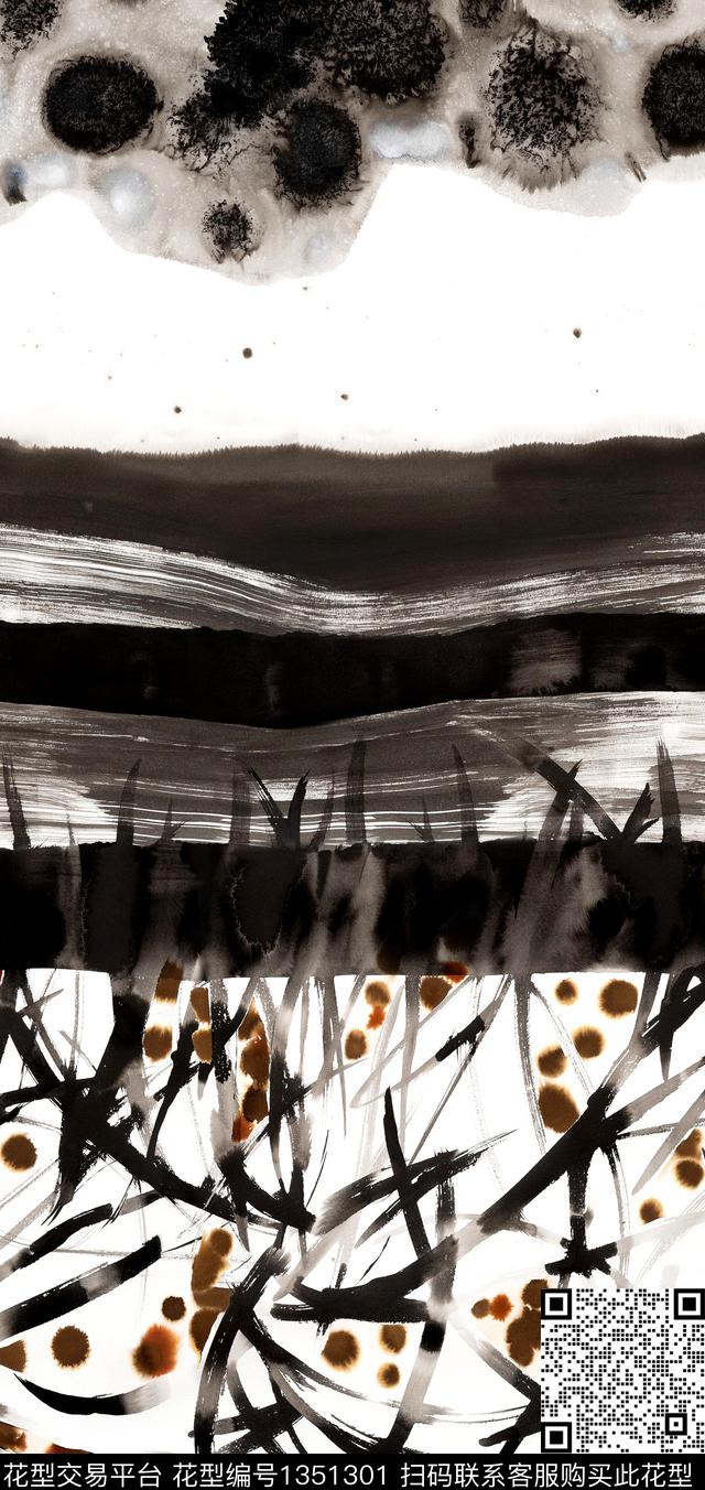 玉兰花树林条纹数码印花华亿平台下载（图片编号: 1351301） - 瓦栏（Walan）