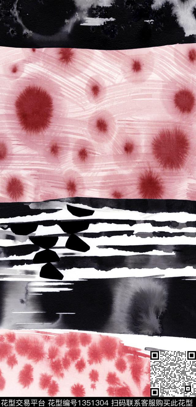 玉兰花树林条纹数码印花华亿平台下载（图片编号: 1351304） - 瓦栏（Walan）