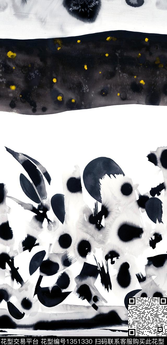 玉兰花树林条纹数码印花华亿平台下载（图片编号: 1351330） - 瓦栏（Walan）