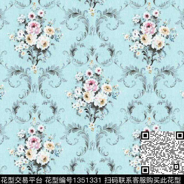 窗帘欧式定位花墙纸数码印花华亿平台下载（图片编号: 1351331） - 瓦栏（Walan）