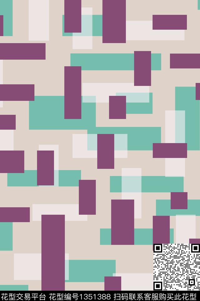 几何格子抽象传统印花华亿平台下载（图片编号: 1351388） - 瓦栏（Walan）