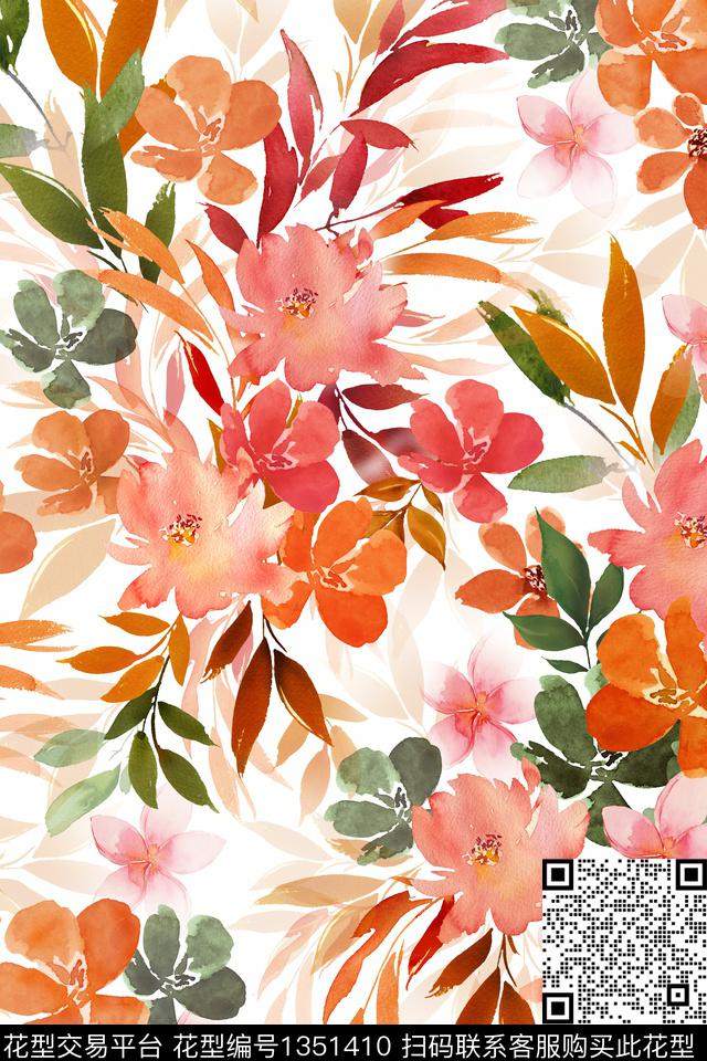 床品女装花卉数码印花华亿平台下载（图片编号: 1351410） - 瓦栏（Walan）