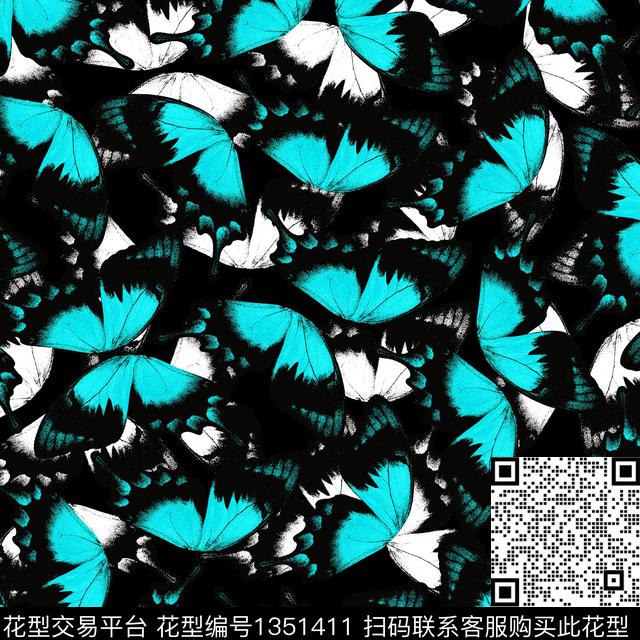 数码华亿平台昆虫蝴蝶数码印花华亿平台下载（图片编号: 1351411） - 瓦栏（Walan）