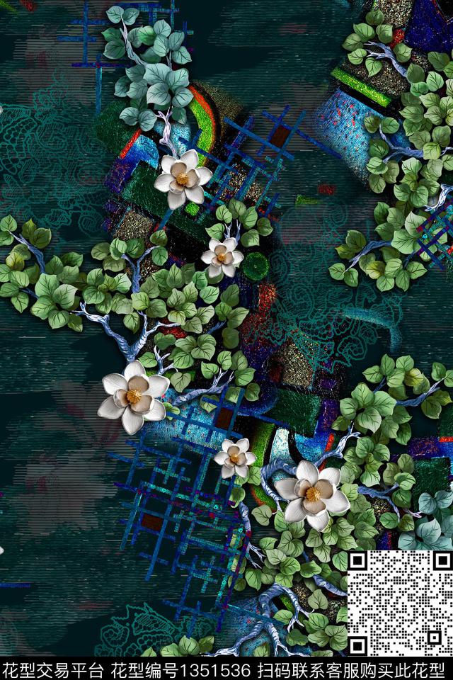 香云纱抽象中国风数码印花华亿平台下载（图片编号: 1351536） - 瓦栏（Walan）