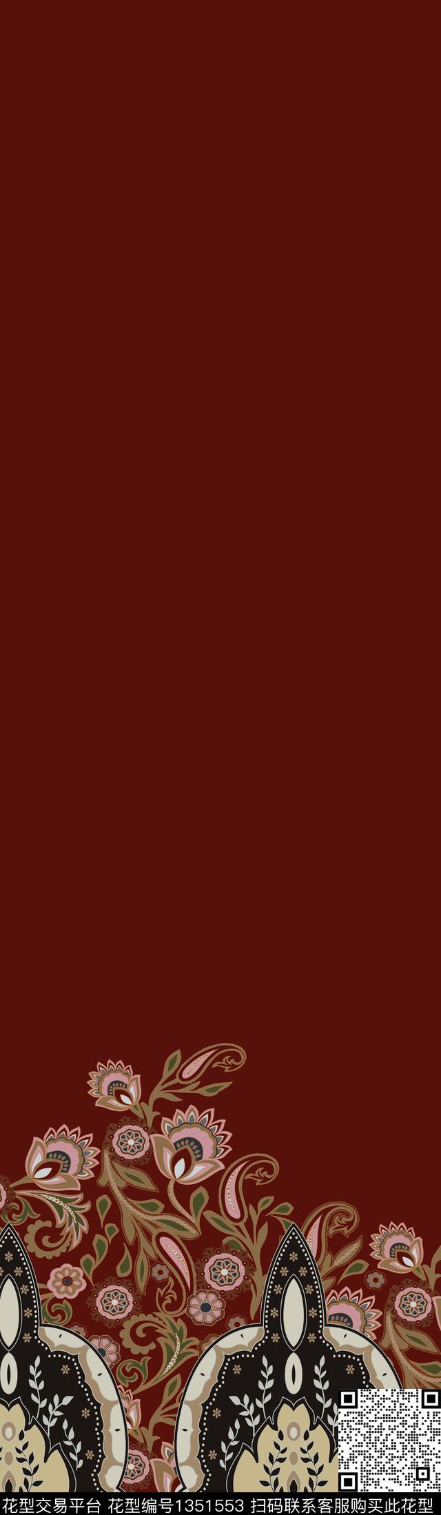 花卉大牌风大花传统印花华亿平台下载（图片编号: 1351553） - 瓦栏（Walan）