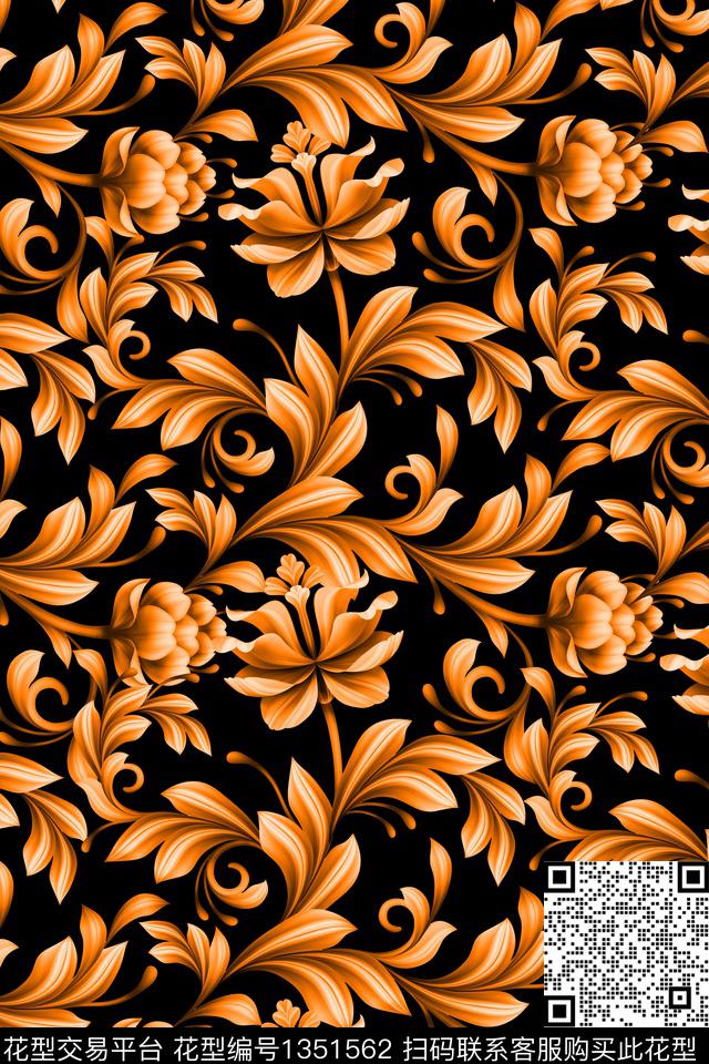 纹理中国风数码印花华亿平台下载（图片编号: 1351562） - 瓦栏（Walan）