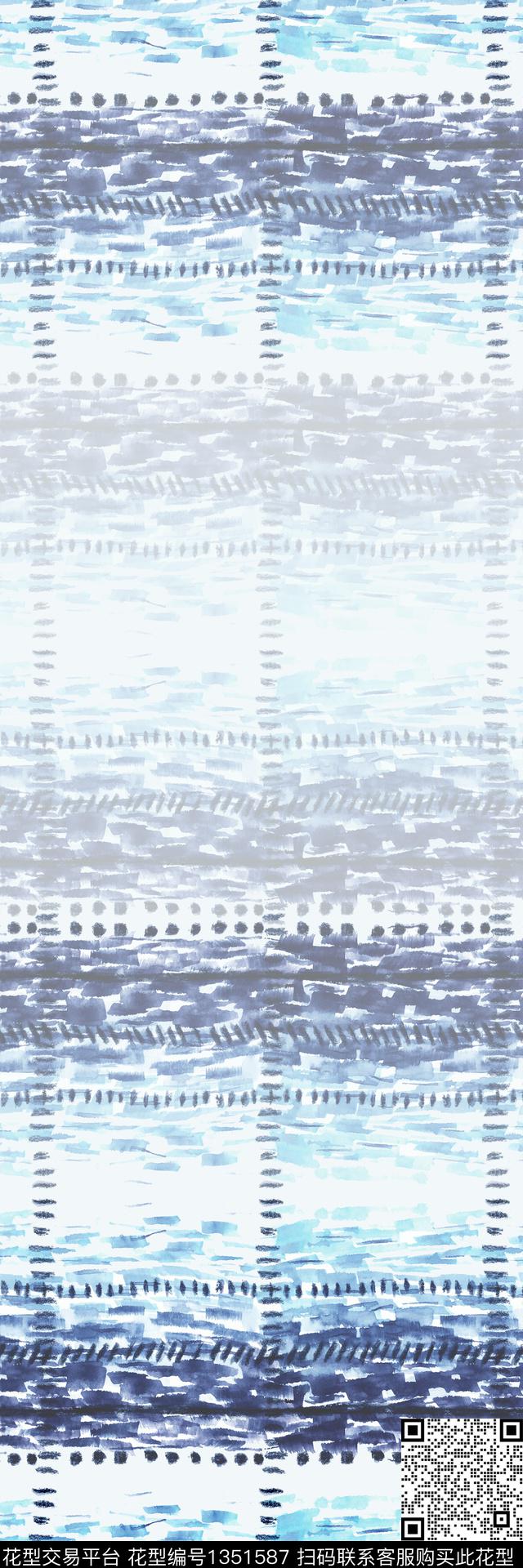 水墨风小清新国画数码印花华亿平台下载（图片编号: 1351587） - 瓦栏（Walan）