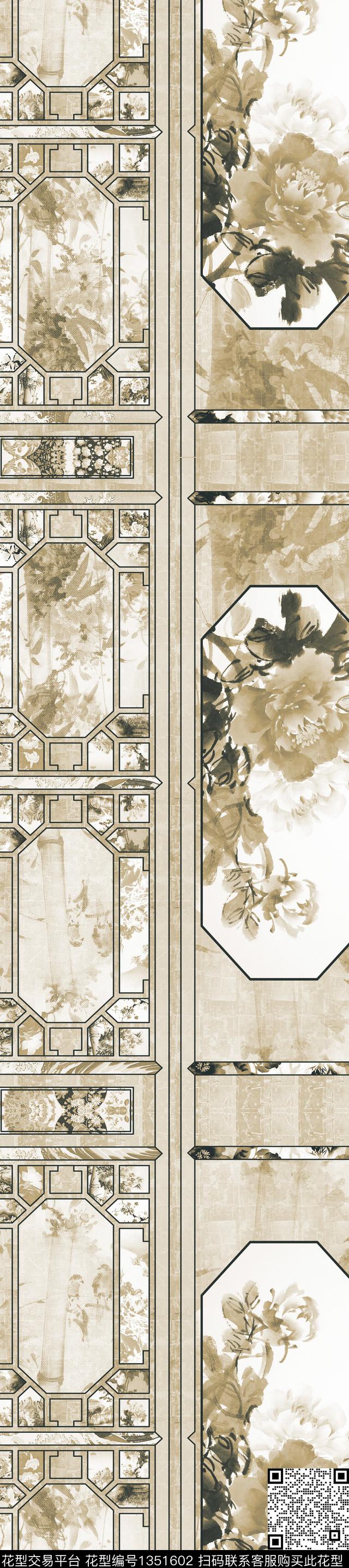 民族风长巾手绘数码印花华亿平台下载（图片编号: 1351602） - 瓦栏（Walan）