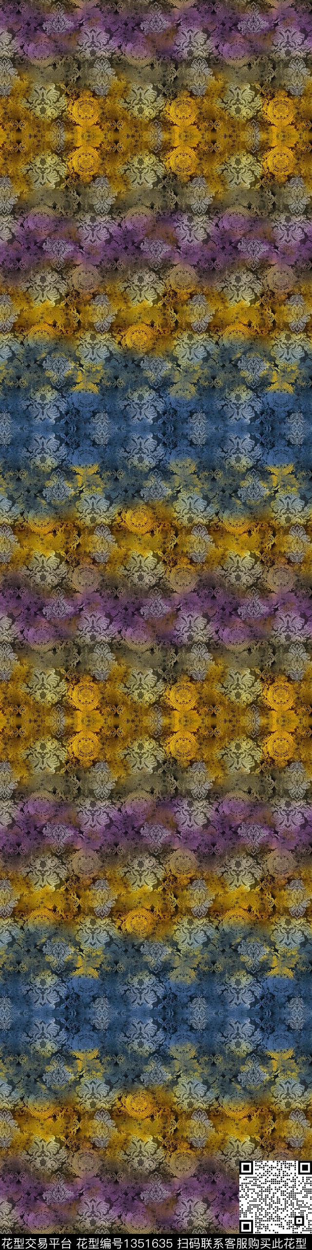 提花华亿平台长巾渐变数码印花华亿平台下载（图片编号: 1351635） - 瓦栏（Walan）