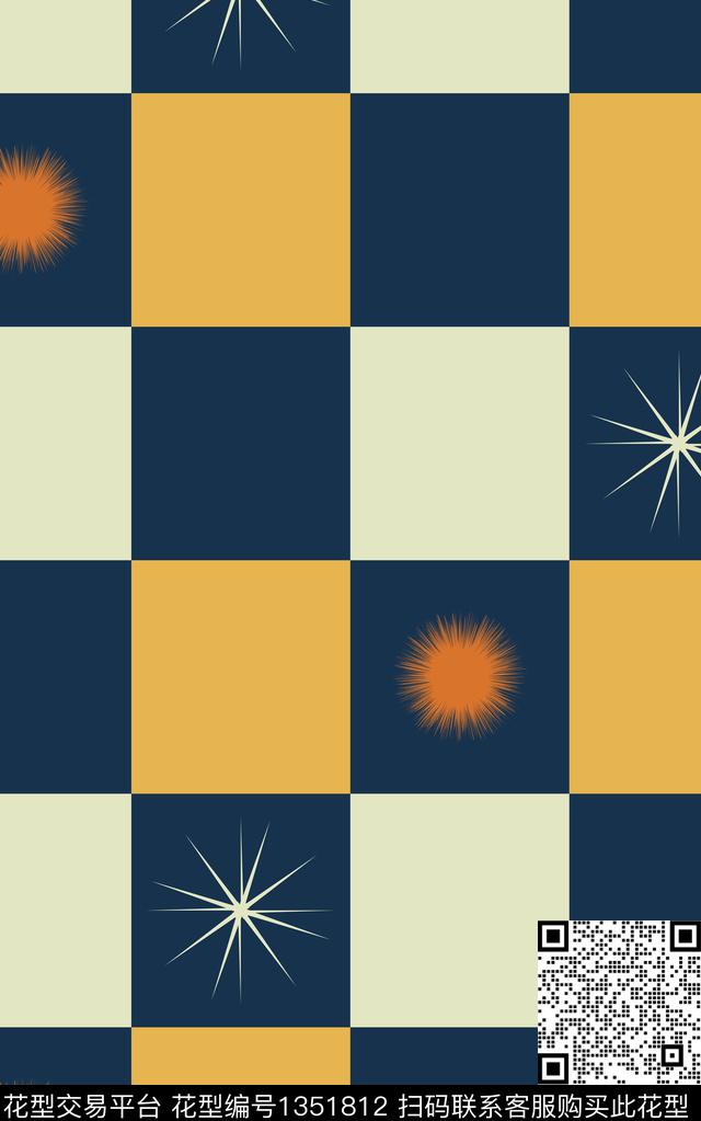 几何大牌风抽象传统印花华亿平台下载（图片编号: 1351812） - 瓦栏（Walan）