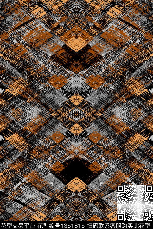 几何大牌风抽象数码印花华亿平台下载（图片编号: 1351815） - 瓦栏（Walan）