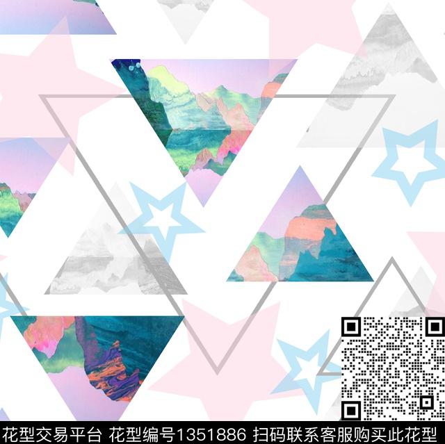 几何线条数码华亿平台数码印花华亿平台下载（图片编号: 1351886） - 瓦栏（Walan）