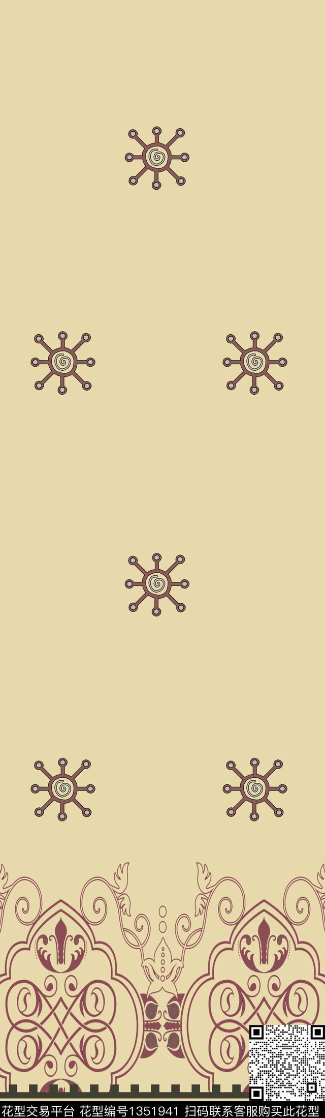 花卉大牌风大花传统印花华亿平台下载（图片编号: 1351941） - 瓦栏（Walan）