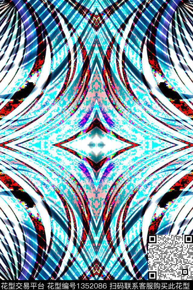 时尚蜡染大牌风数码印花华亿平台下载（图片编号: 1352086） - 瓦栏（Walan）