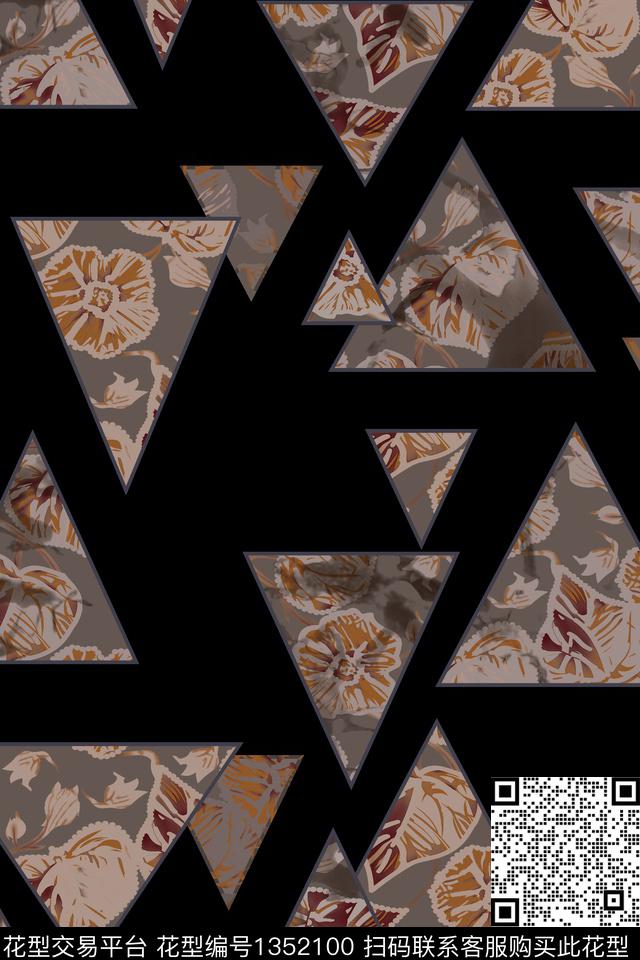 几何卫衣花卉数码印花华亿平台下载（图片编号: 1352100） - 瓦栏（Walan）