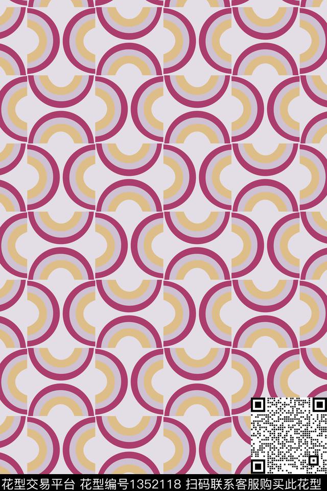 几何线条大牌风传统印花华亿平台下载（图片编号: 1352118） - 瓦栏（Walan）