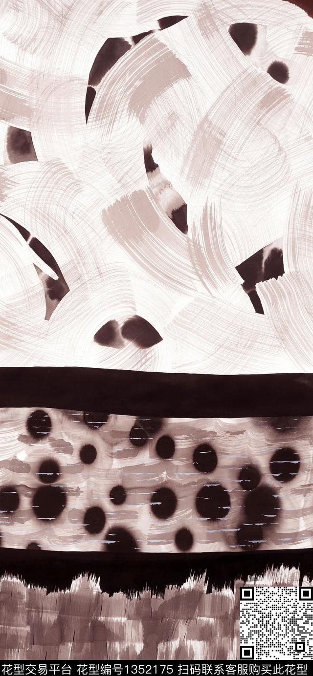 笔触ink墨水数码印花华亿平台下载（图片编号: 1352175） - 瓦栏（Walan）