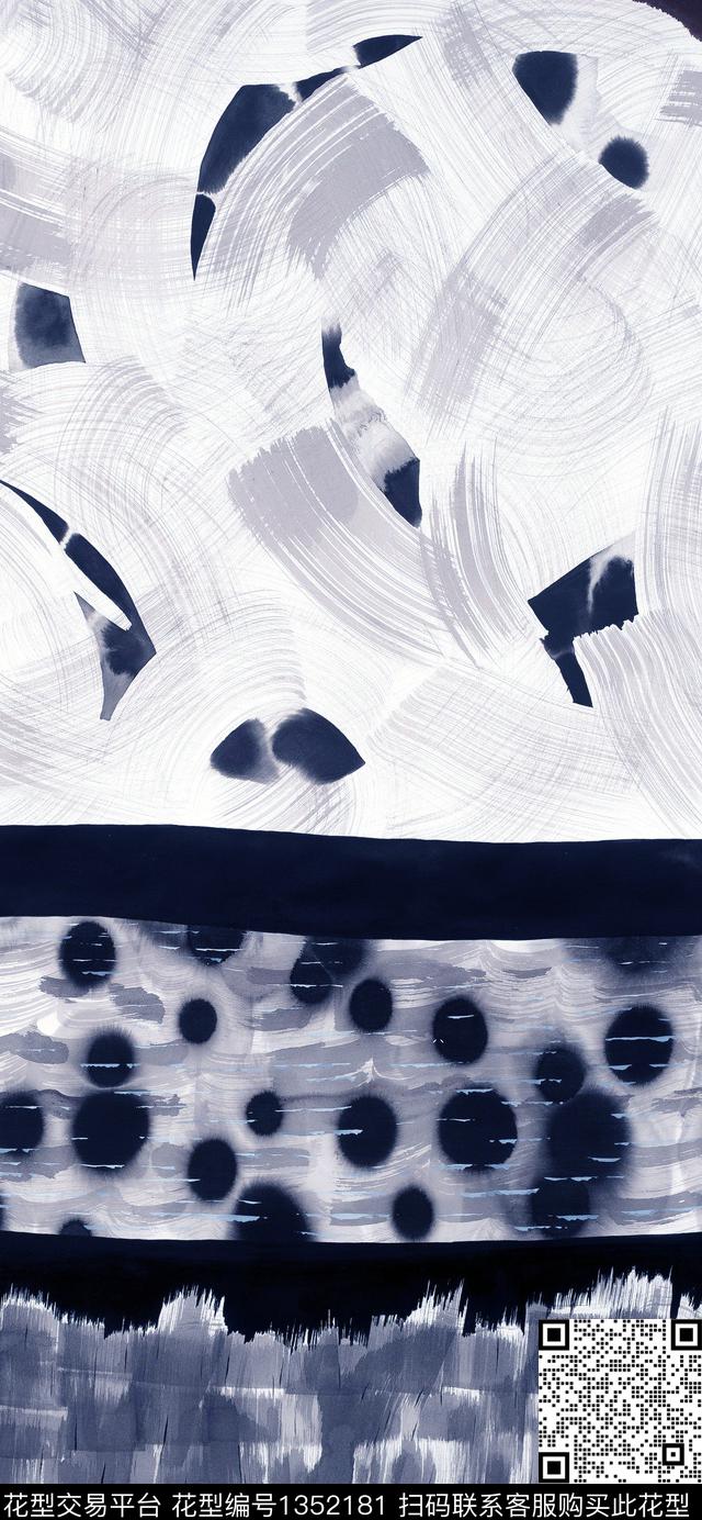 笔触ink墨水数码印花华亿平台下载（图片编号: 1352181） - 瓦栏（Walan）