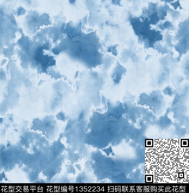 大牌风天空扎染华亿平台数码印花华亿平台下载（图片编号: 1352234） - 瓦栏（Walan）