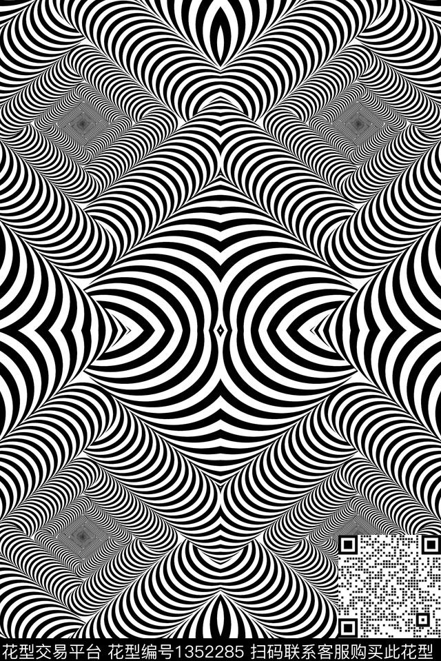 几何大牌风抽象数码印花华亿平台下载（图片编号: 1352285） - 瓦栏（Walan）