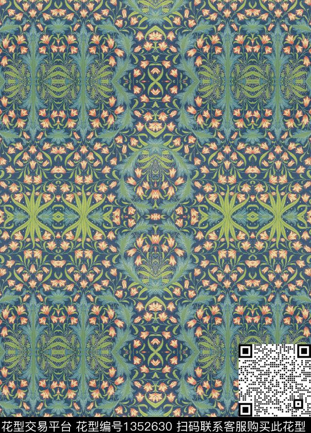花卉风铃草墙纸传统印花华亿平台下载（图片编号: 1352630） - 瓦栏（Walan）