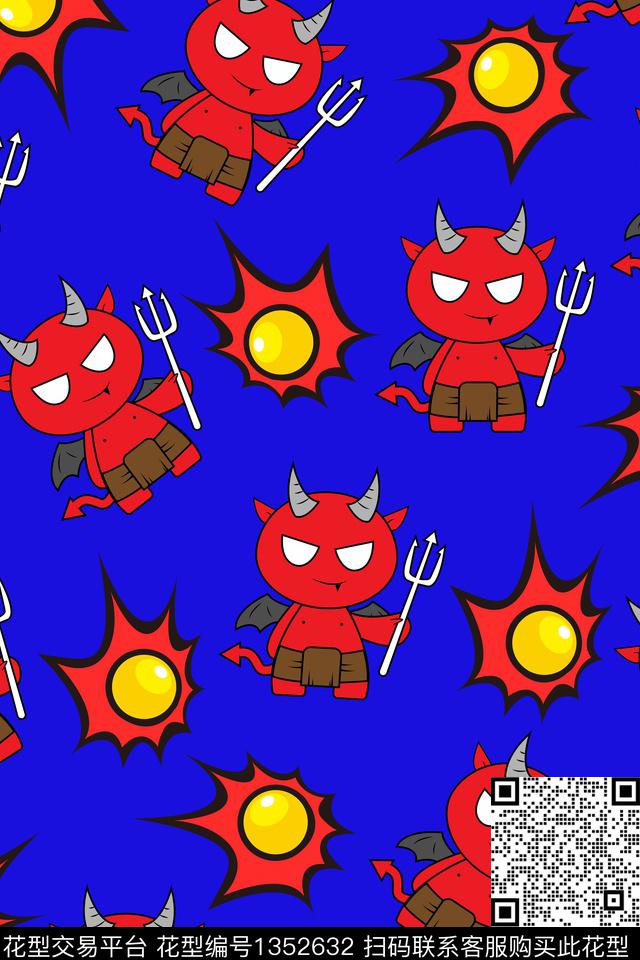 卡通人物童装可爱传统印花华亿平台下载（图片编号: 1352632） - 瓦栏（Walan）