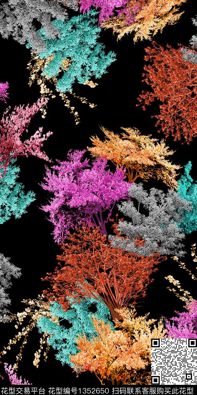 绿植树叶雕印华亿平台热带华亿平台数码印花华亿平台下载（图片编号: 1352650） - 瓦栏（Walan）