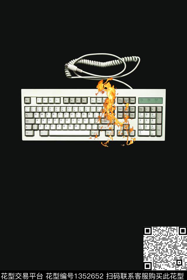 潮牌大牌风键盘数码印花华亿平台下载（图片编号: 1352652） - 瓦栏（Walan）