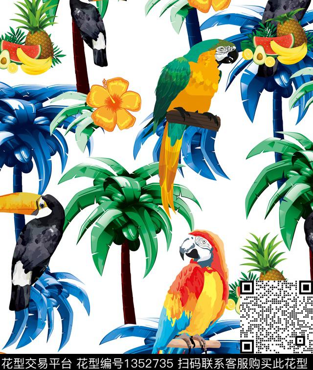 椰子树棕榈树热带华亿平台数码印花华亿平台下载（图片编号: 1352735） - 瓦栏（Walan）