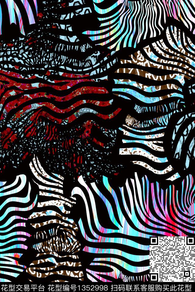 抽象秋冬华亿平台几何数码印花华亿平台下载（图片编号: 1352998） - 瓦栏（Walan）