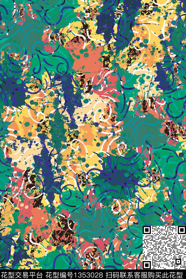 抽象男装家居服户外传统印花华亿平台下载（图片编号: 1353028） - 瓦栏（Walan）