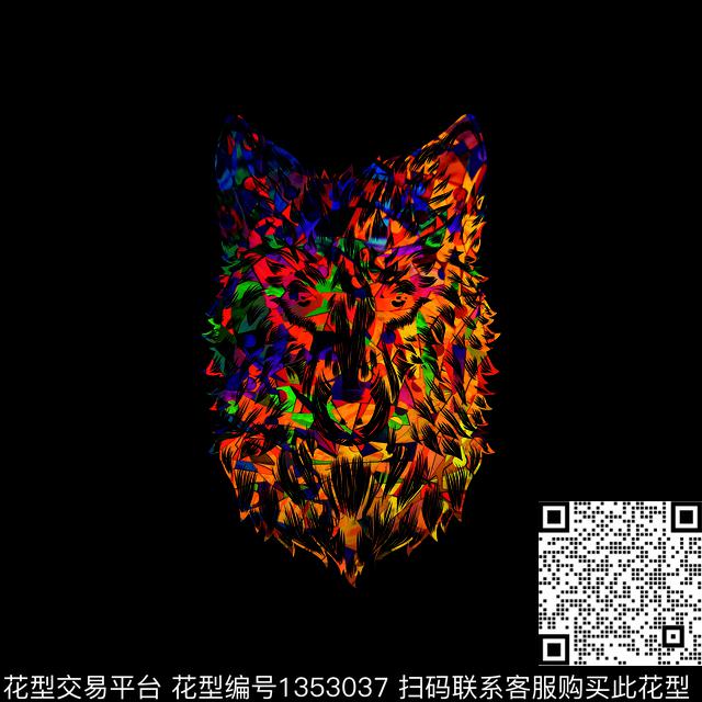 动物头底纹男装数码印花华亿平台下载（图片编号: 1353037） - 瓦栏（Walan）