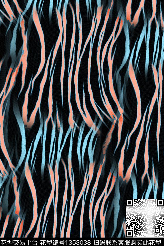 几何抽象动物纹清爽底几何数码印花华亿平台下载（图片编号: 1353038） - 瓦栏（Walan）