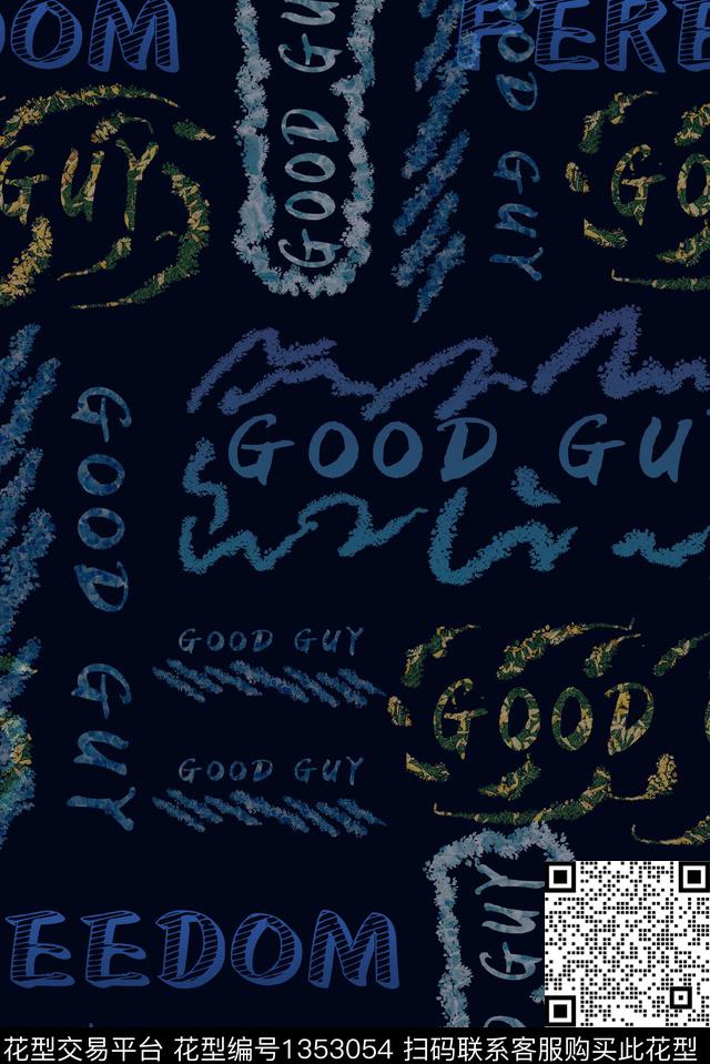 字母简约美国数码印花华亿平台下载（图片编号: 1353054） - 瓦栏（Walan）