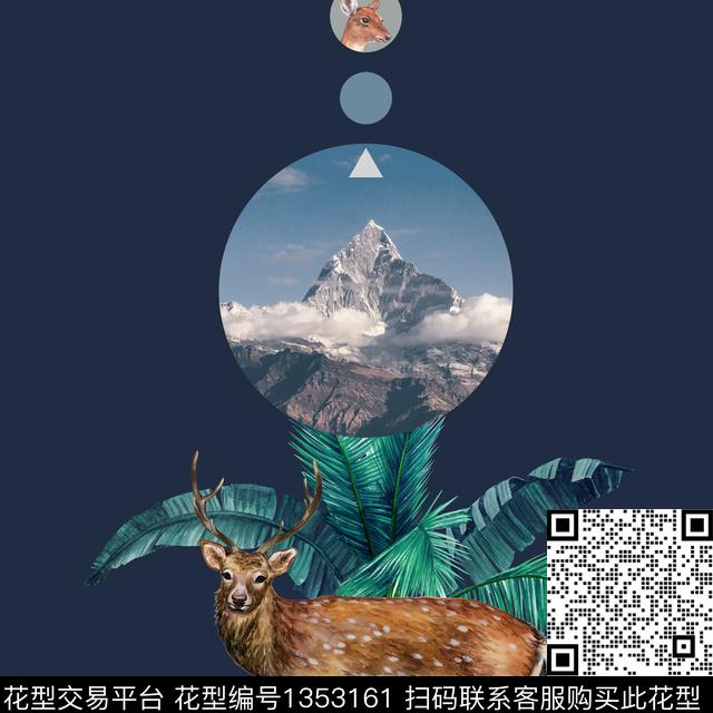 几何风景定位鹿数码印花华亿平台下载（图片编号: 1353161） - 瓦栏（Walan）