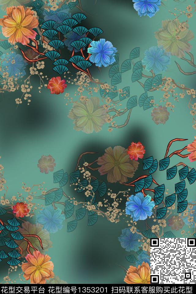 连衣裙女装香云纱数码印花华亿平台下载（图片编号: 1353201） - 瓦栏（Walan）