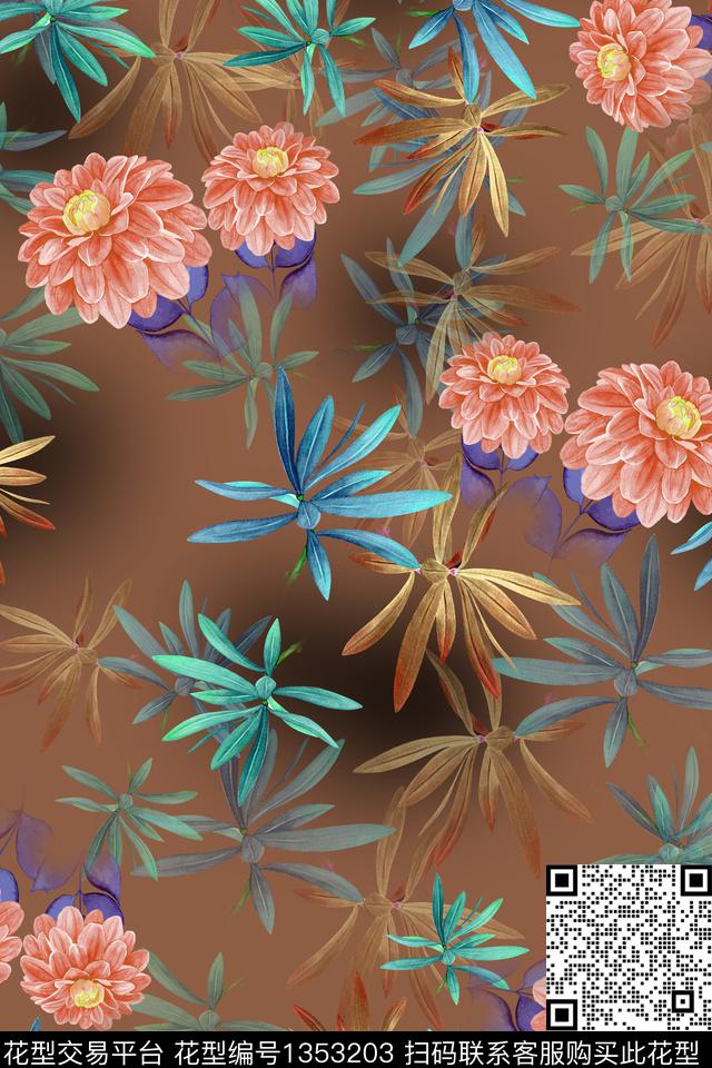 连衣裙女装香云纱数码印花华亿平台下载（图片编号: 1353203） - 瓦栏（Walan）