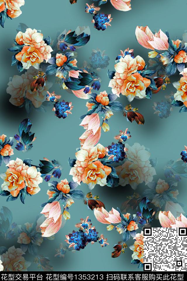 连衣裙女装香云纱数码印花华亿平台下载（图片编号: 1353213） - 瓦栏（Walan）