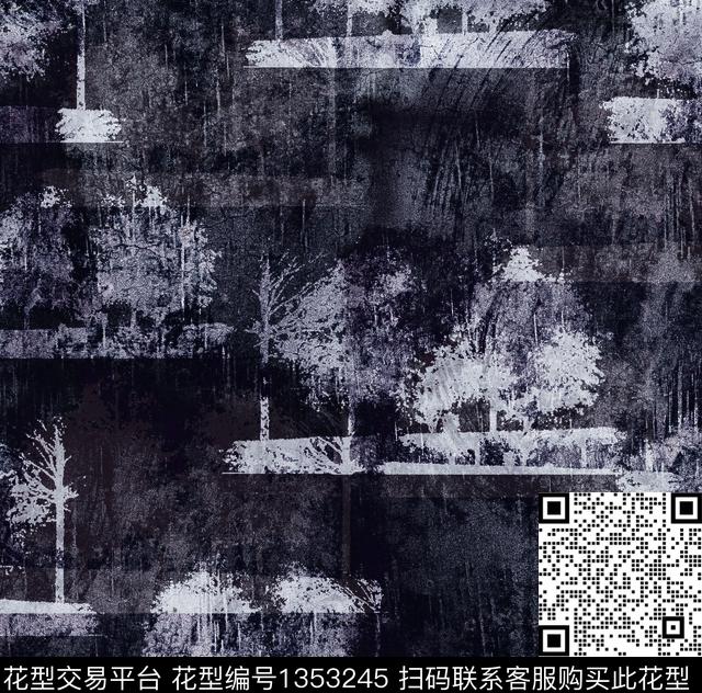 蓝色肌理扎染华亿平台数码印花华亿平台下载（图片编号: 1353245） - 瓦栏（Walan）